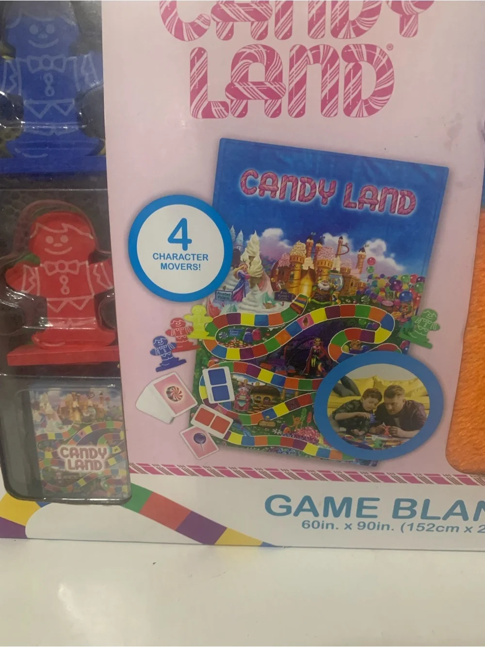Hasbro Candy Land Plush Game Blanket in Pink and Blue